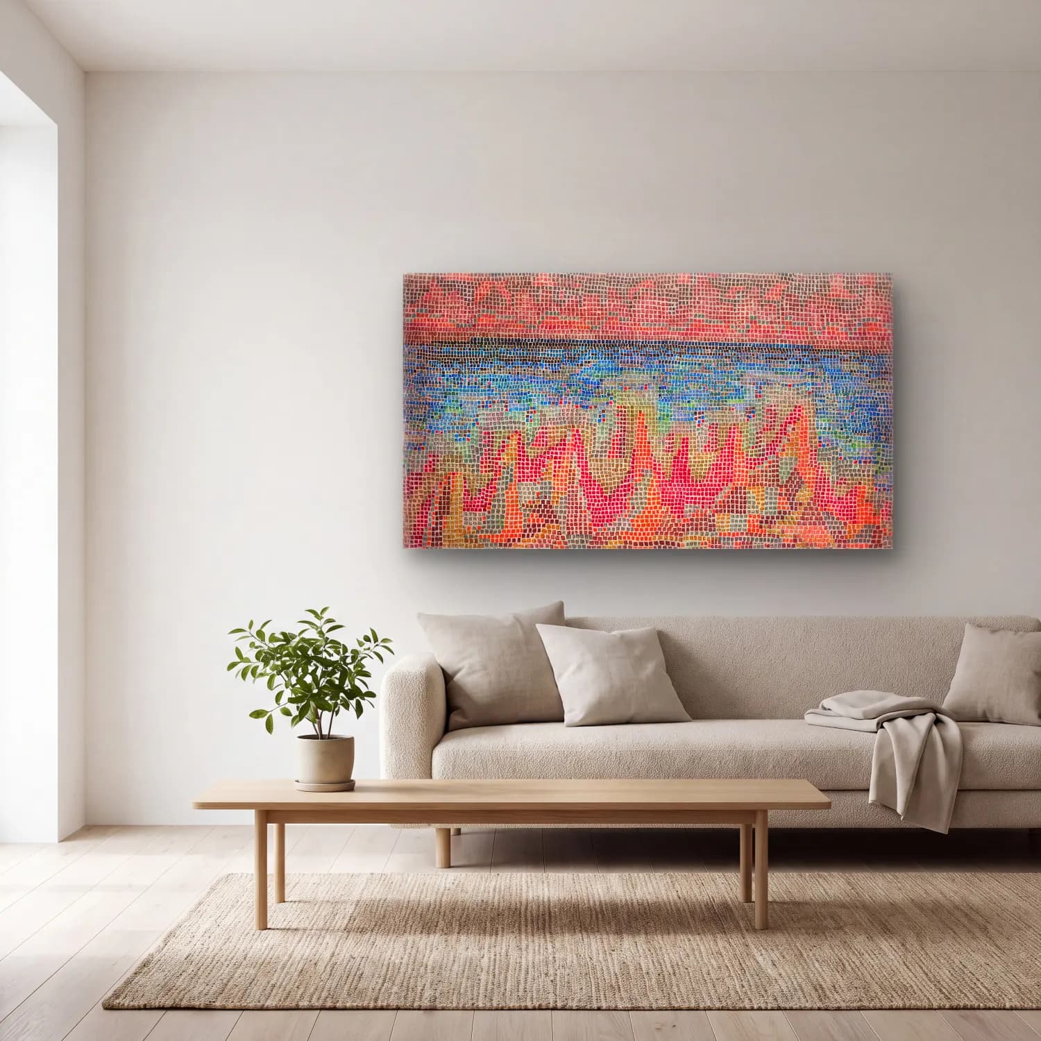 Paul Klee – Klee Klippen am Meer cam tablo — açık renk salonda