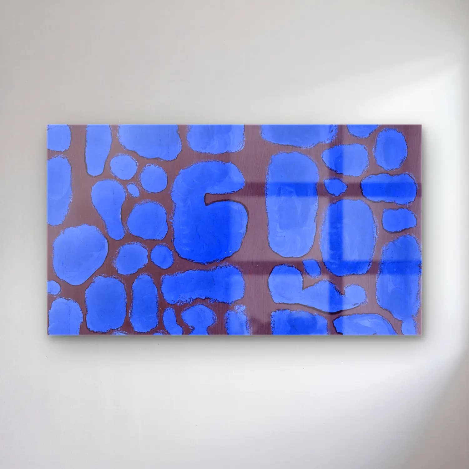 Paul Klee – Late Evening Looking Out of the Woods – Mavi Tonlar cam tablo — Paul Klee – Late Evening Looking Out of the Woods – Mavi Tonlar — modern soyut rakamlar