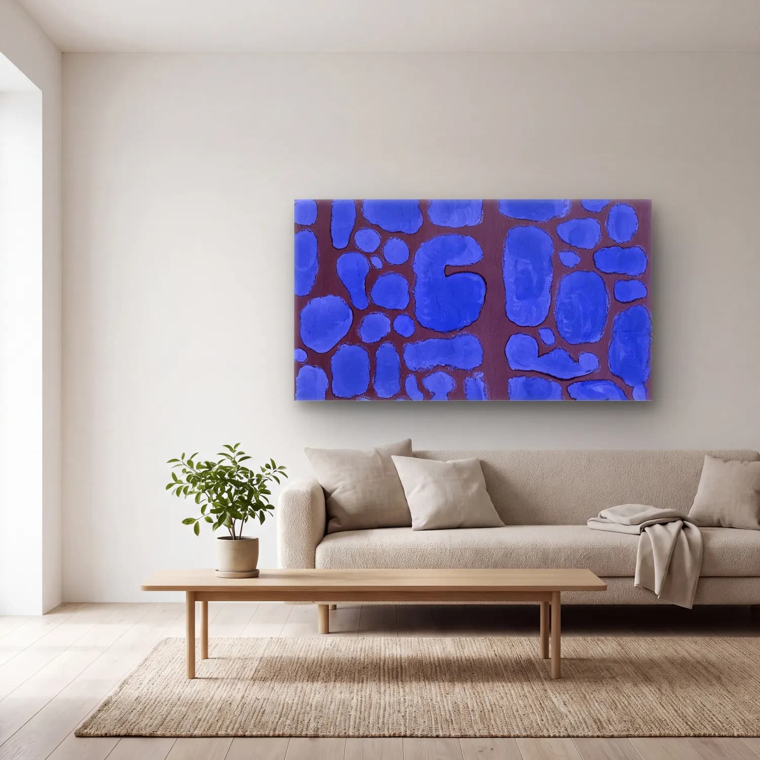 Paul Klee – Late Evening Looking Out of the Woods – Mavi Tonlar cam tablo — açık renk salonda