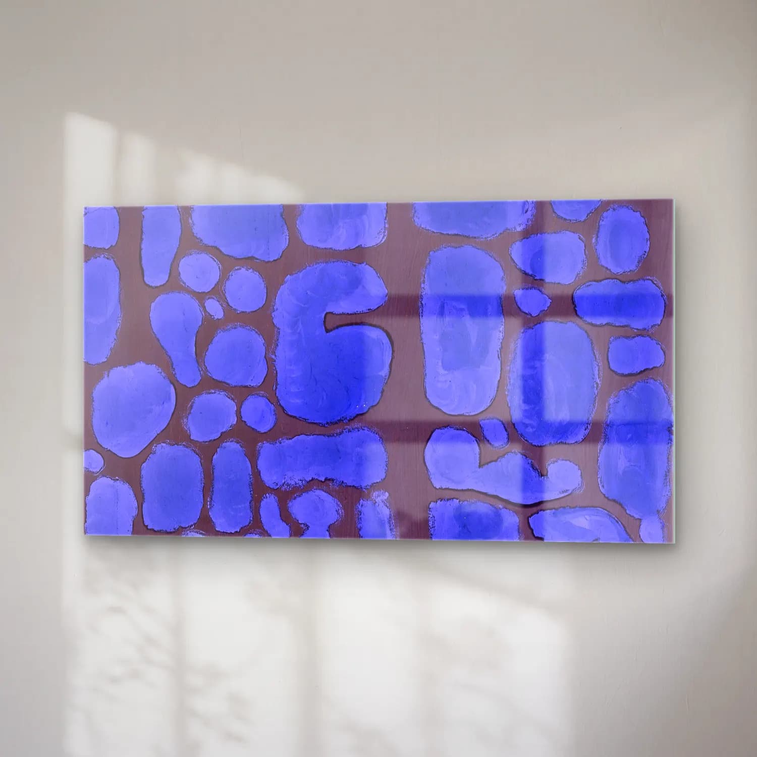 Paul Klee – Late Evening Looking Out of the Woods – Mavi Tonlar cam tablo — sağ açıdan görünüm