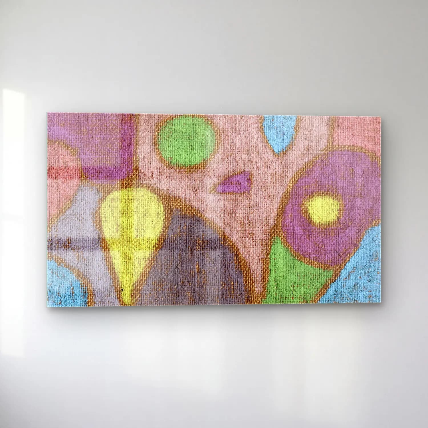 Paul Klee – Mild Fruit (ca. 1930s) cam tablo — sol açıdan görünüm