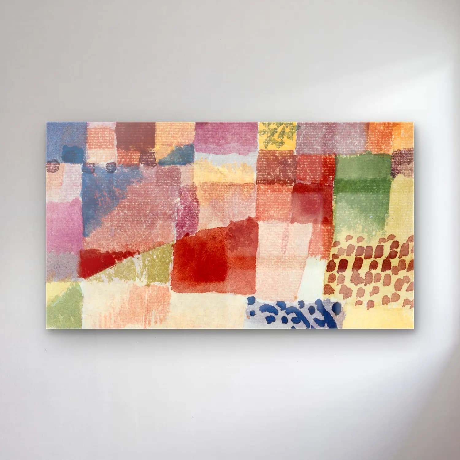 Paul Klee – Motif from Hammamet – Bej Tonlar cam tablo — Paul Klee – Motif from Hammamet – Bej Tonlar — boho renk alanları