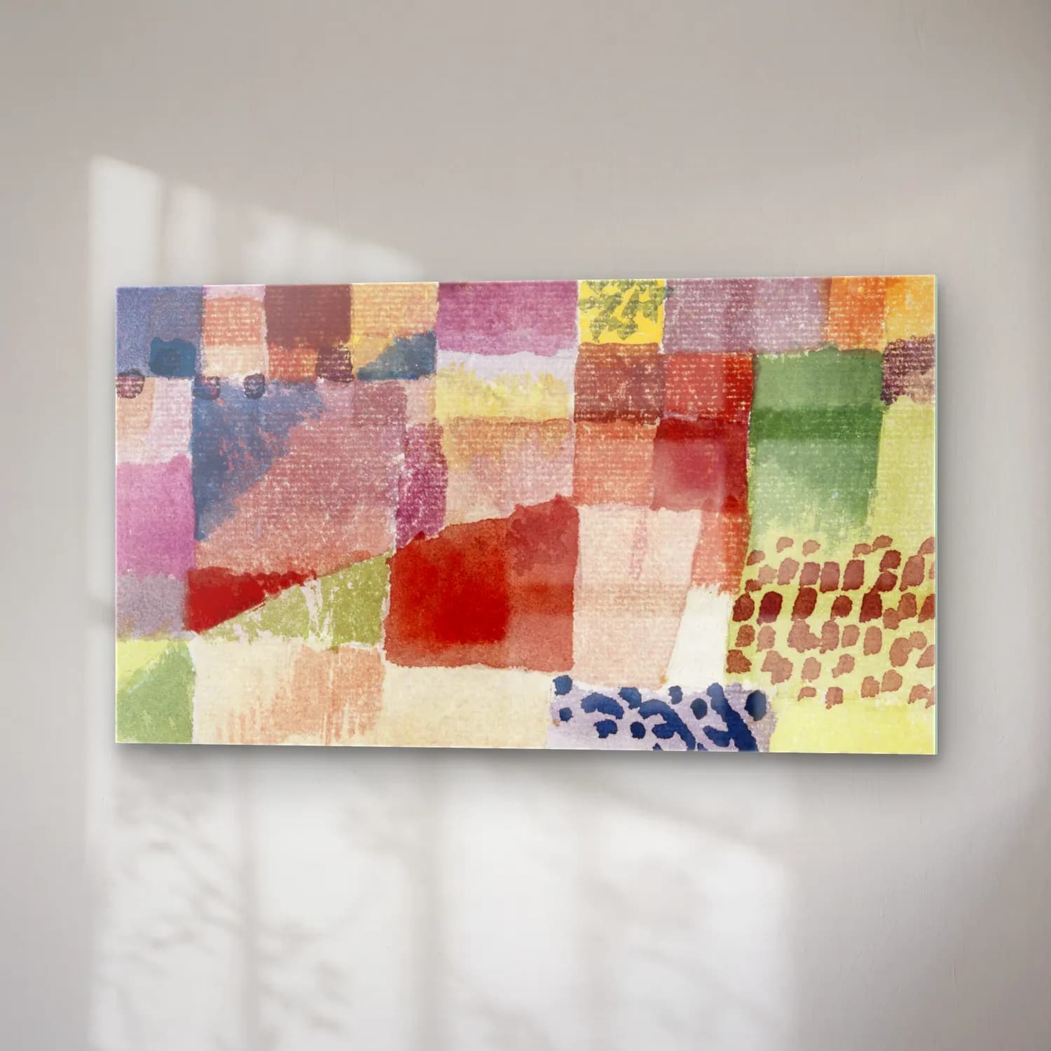 Paul Klee – Motif from Hammamet – Bej Tonlar cam tablo — sağ açıdan görünüm