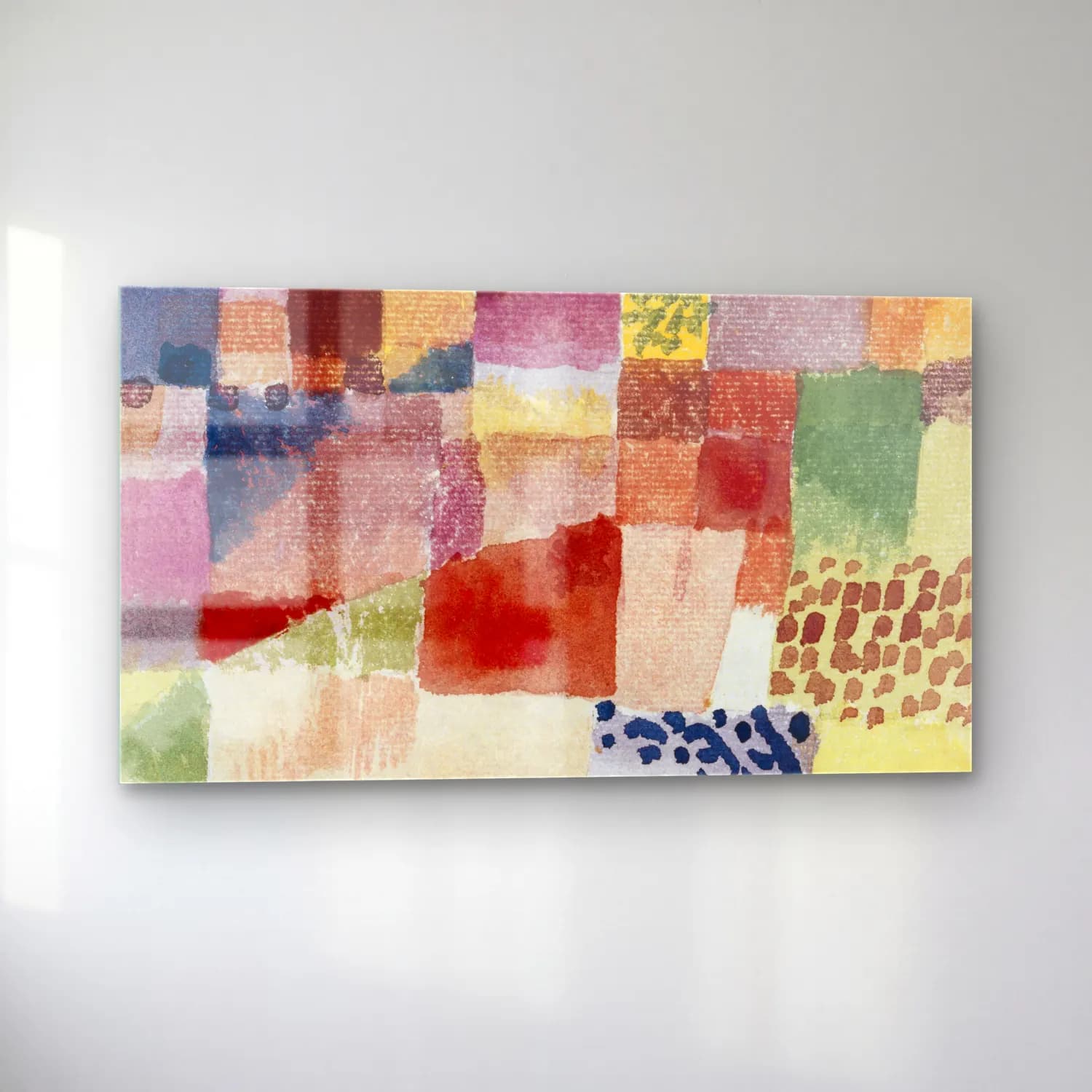 Paul Klee – Motif from Hammamet – Bej Tonlar cam tablo — sol açıdan görünüm