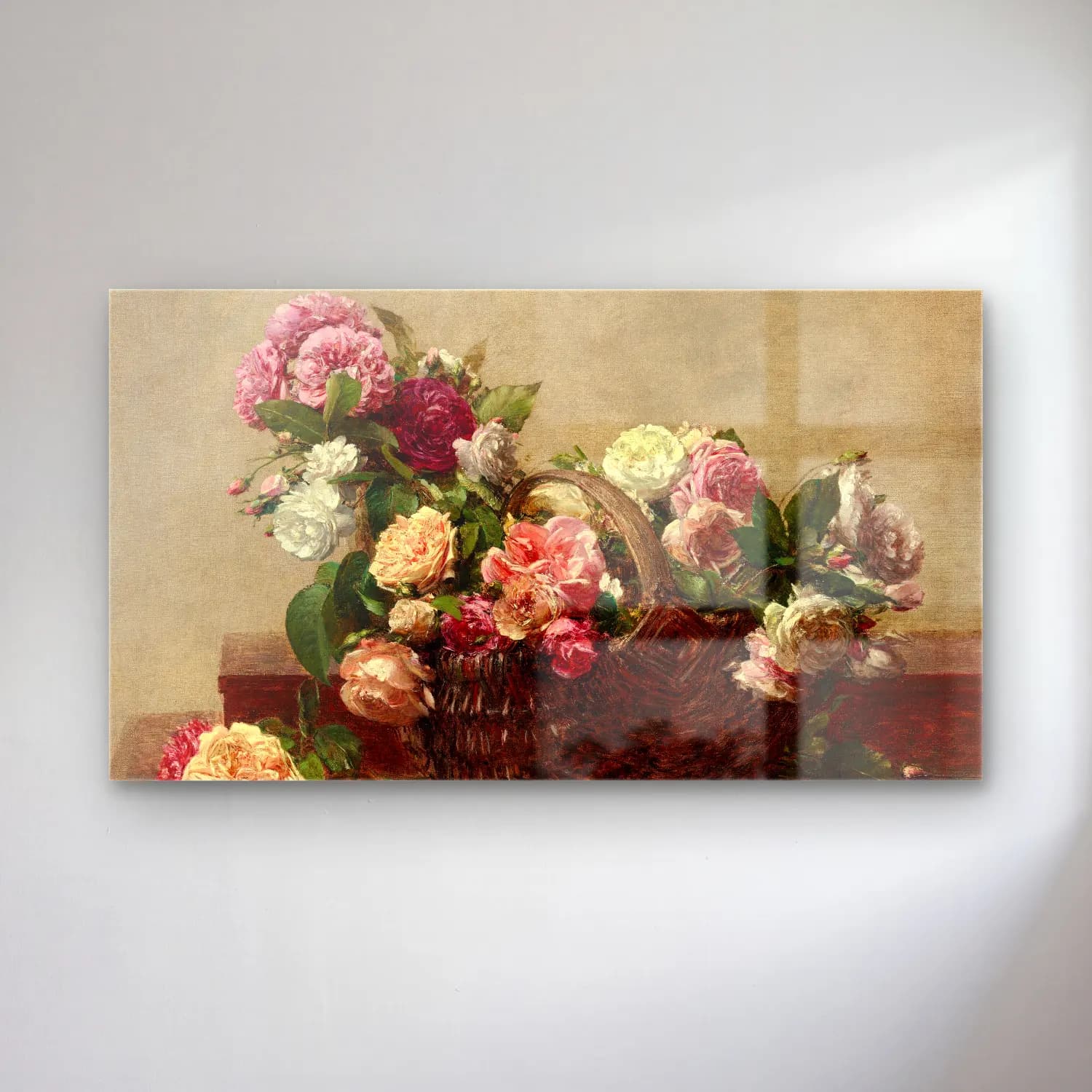 Henri Fantin-Latour – Panier de roses cam tablo — Henri Fantin-Latour – Panier de roses — empresyonist güller