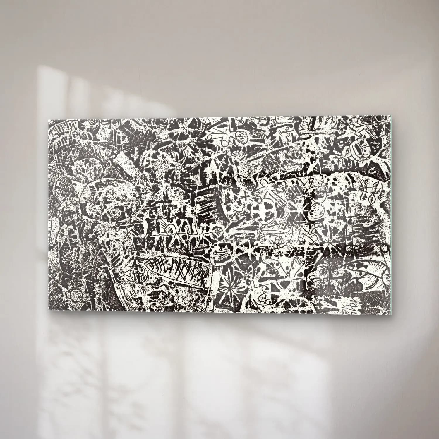 Paul Klee – Small World – Siyah Beyaz Tonlar cam tablo — sağ açıdan görünüm
