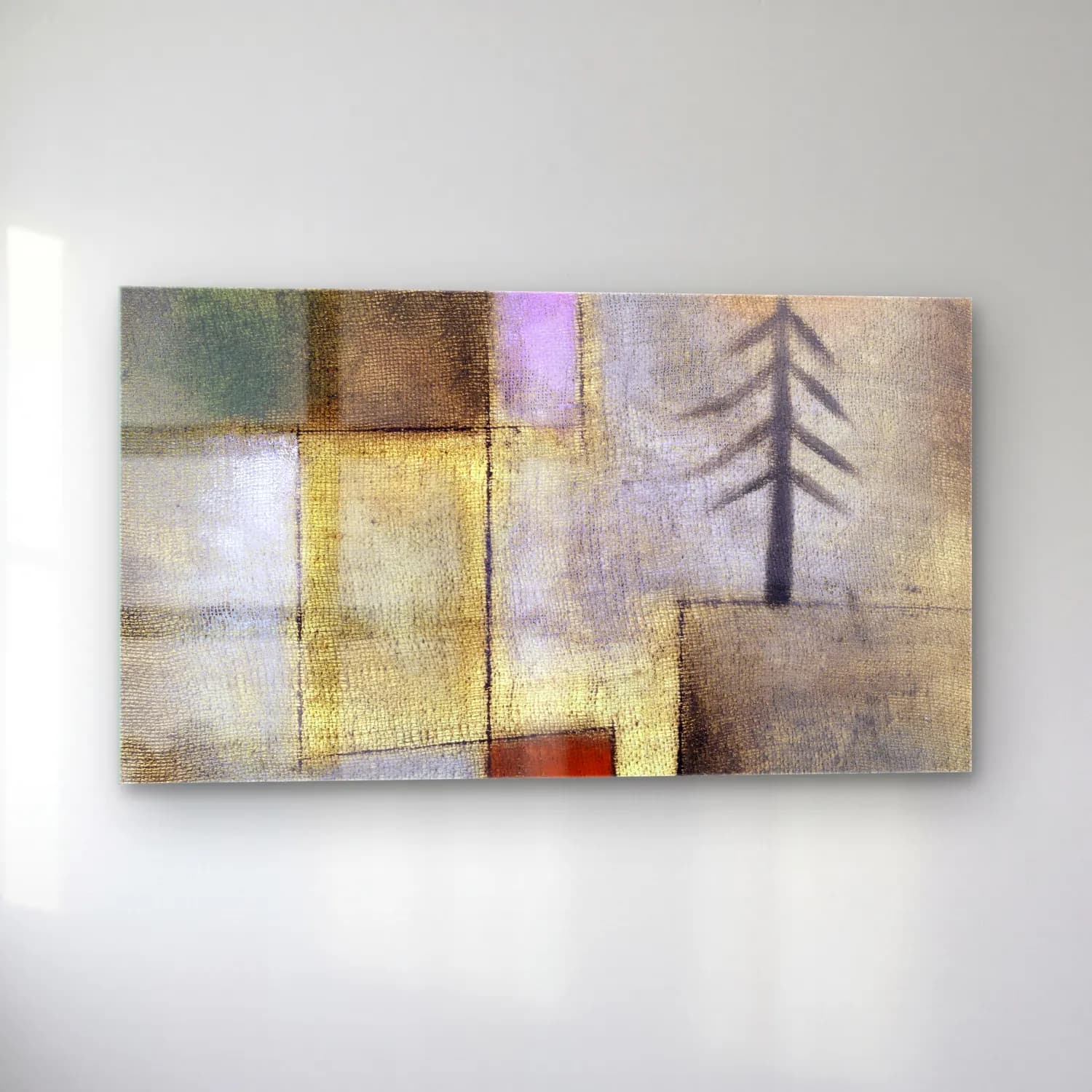 Paul Klee – Small fir picture – Bej Tonlar cam tablo — sol açıdan görünüm