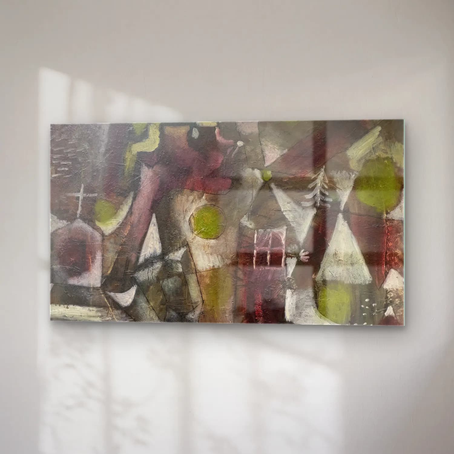 Paul Klee – Swamp Legend – Yeşil Tonlar cam tablo — sağ açıdan görünüm