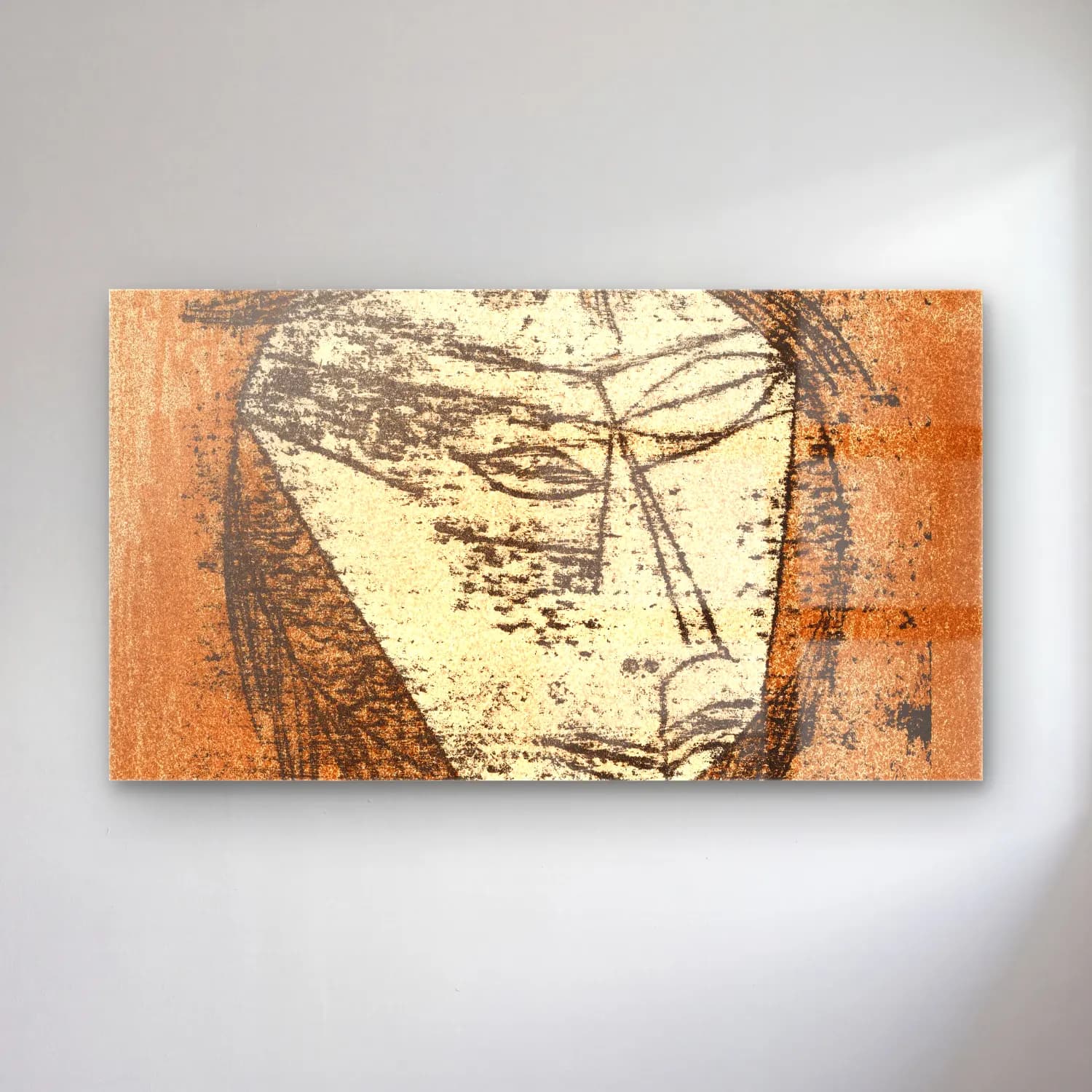 Paul Klee – The Saint of the Inner Light (Die Helige vom inner Licht) – Bej Tonlar cam tablo — Paul Klee – The Saint of the Inner Light (Die Helige vom inner Licht) – Bej Tonlar — japon baskı soyut yüz