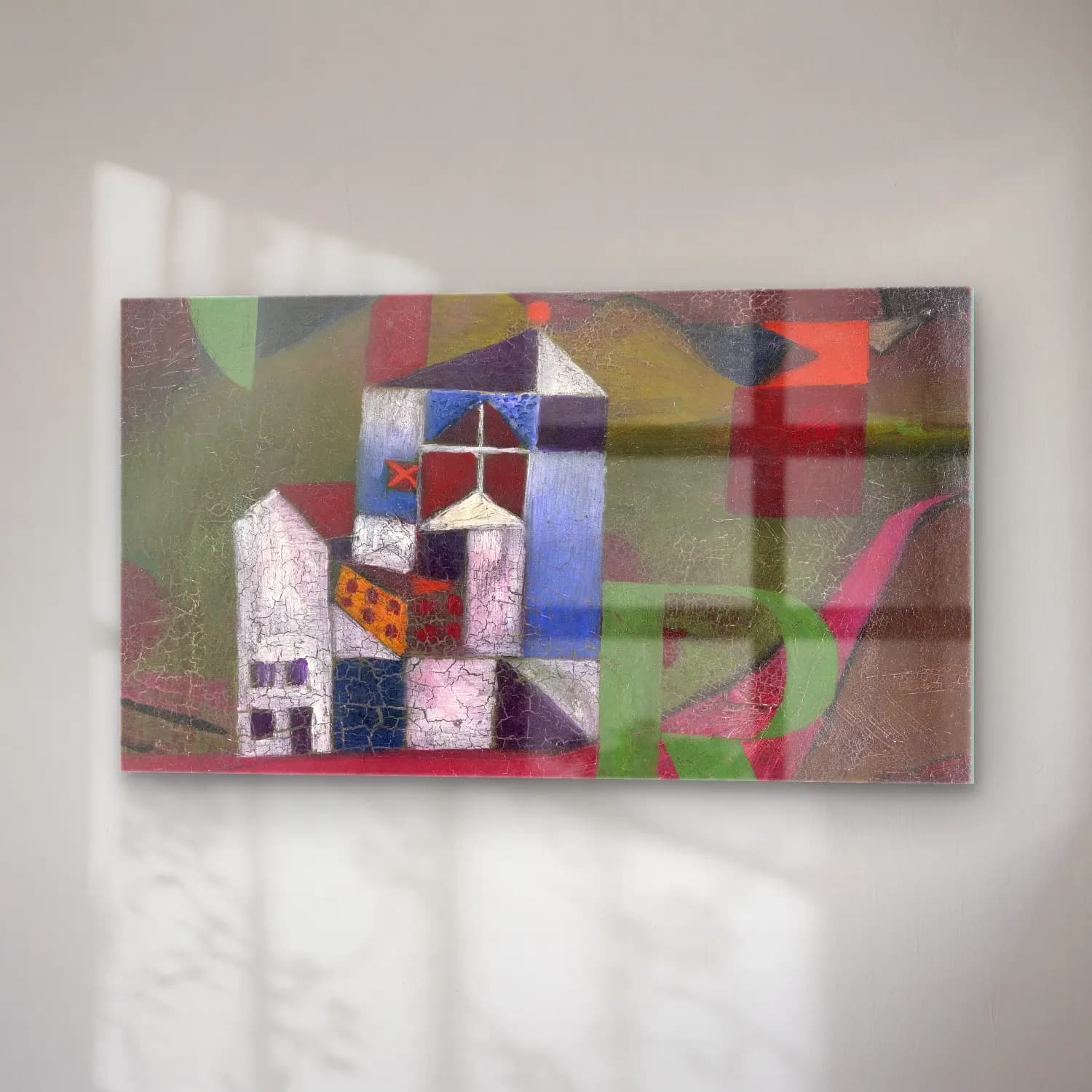 Paul Klee – Villa R – Kırmızı Tonlar cam tablo — sağ açıdan görünüm