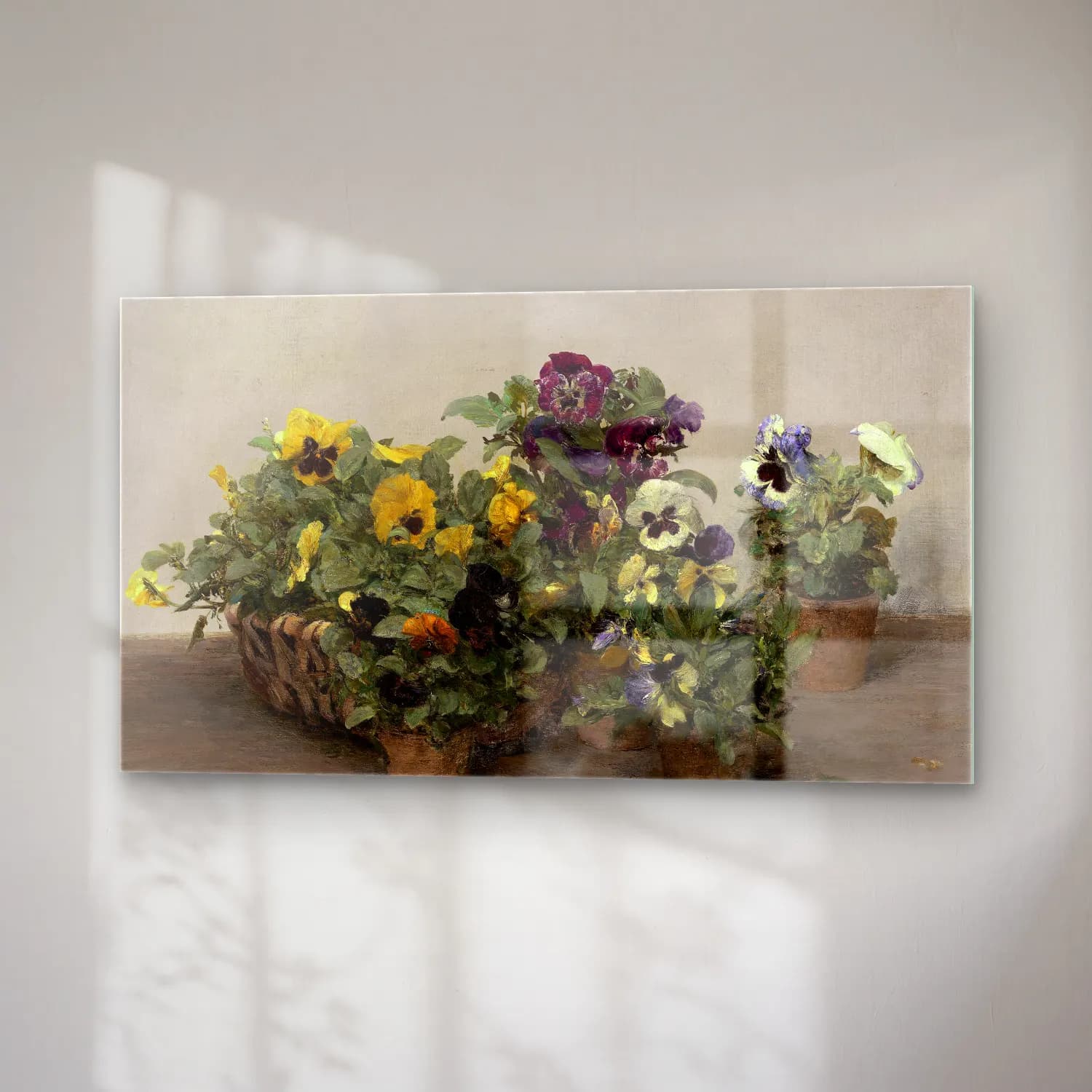 Henri Fantin-Latour – Pansies cam tablo — sağ açıdan görünüm