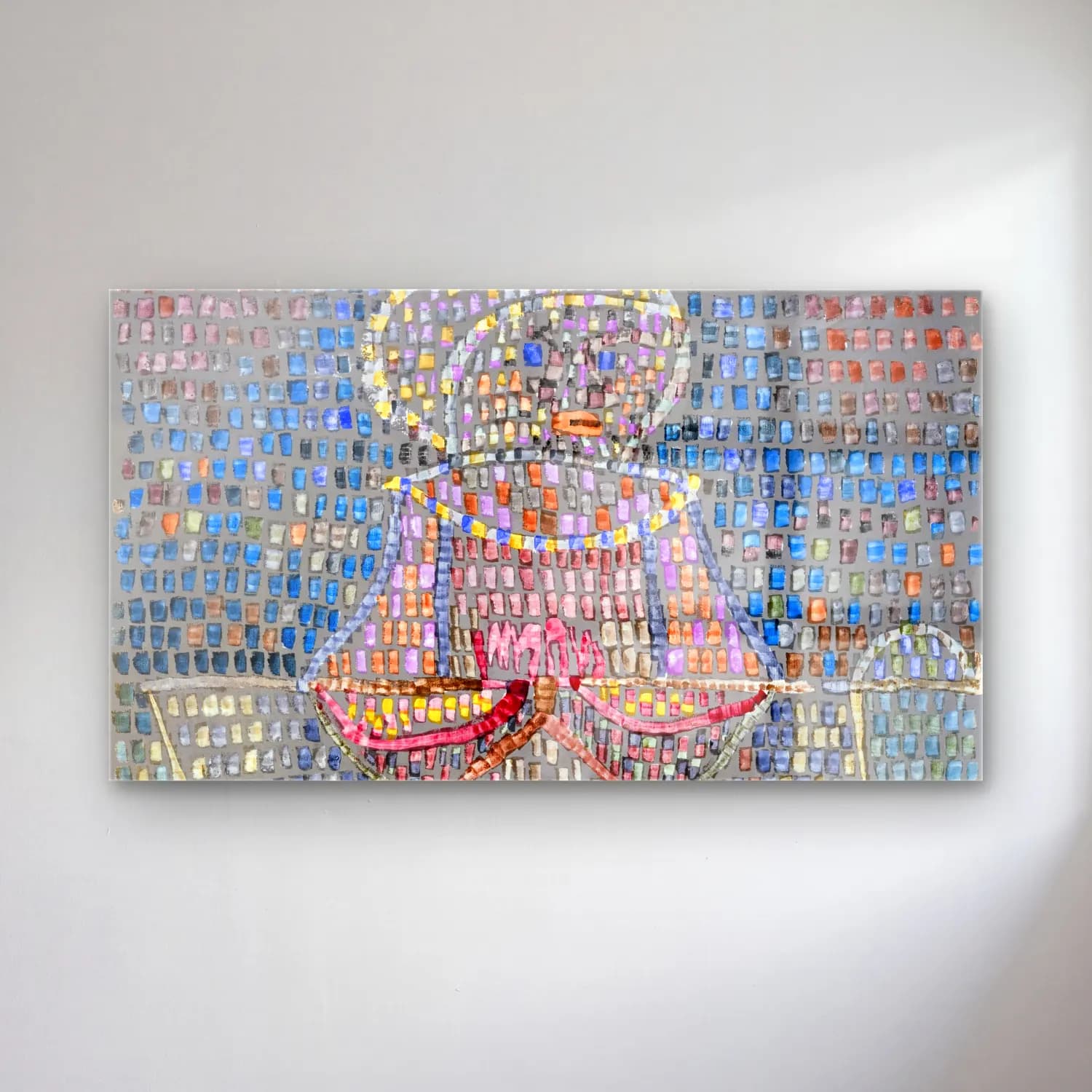 Paul Klee – oy in Fancy Dress – Pembe Tonlar cam tablo — Paul Klee – oy in Fancy Dress – Pembe Tonlar — modern soyut melek
