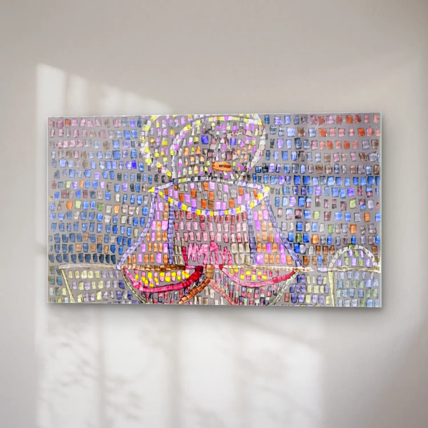 Paul Klee – oy in Fancy Dress – Pembe Tonlar cam tablo — sağ açıdan görünüm