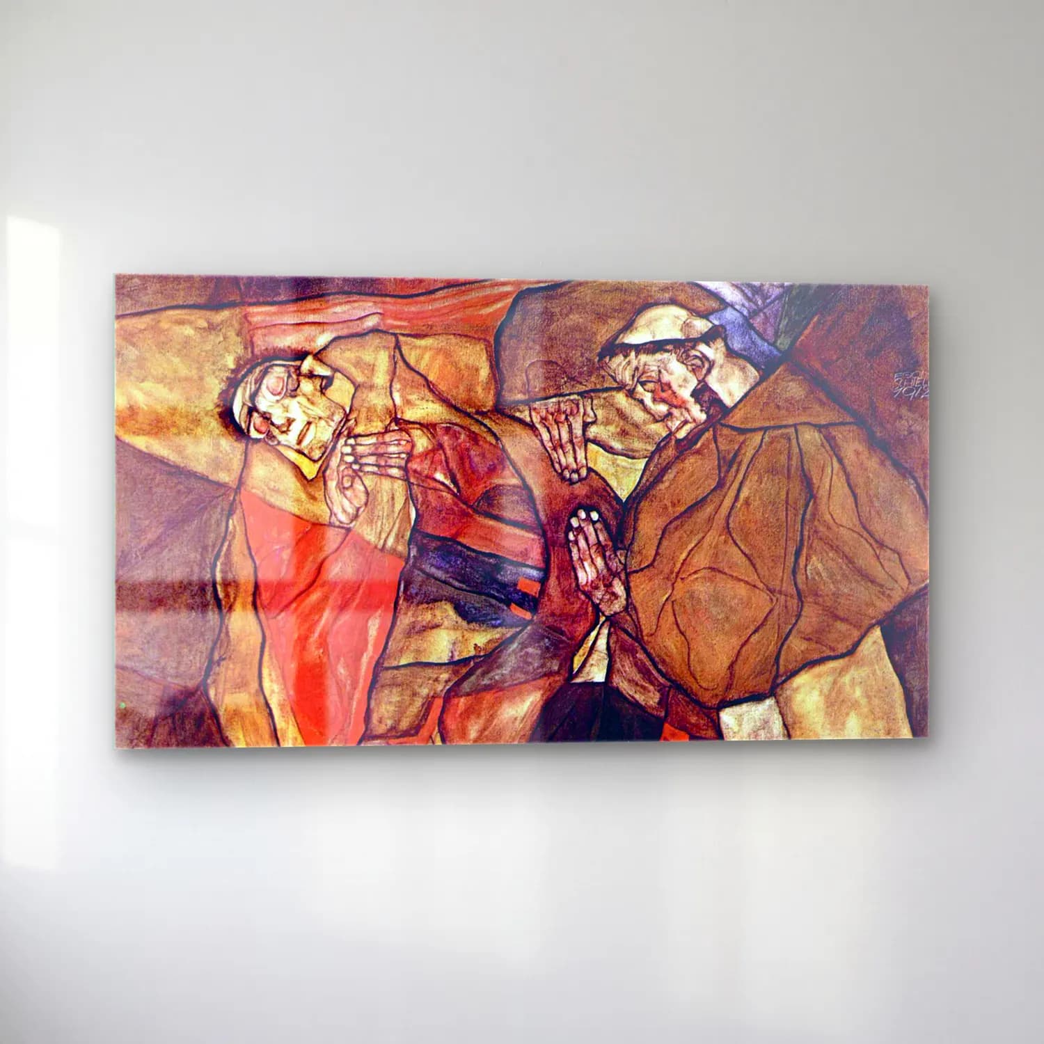 Gustav Klimt – Agony (The Death Struggle) cam tablo — sol açıdan görünüm