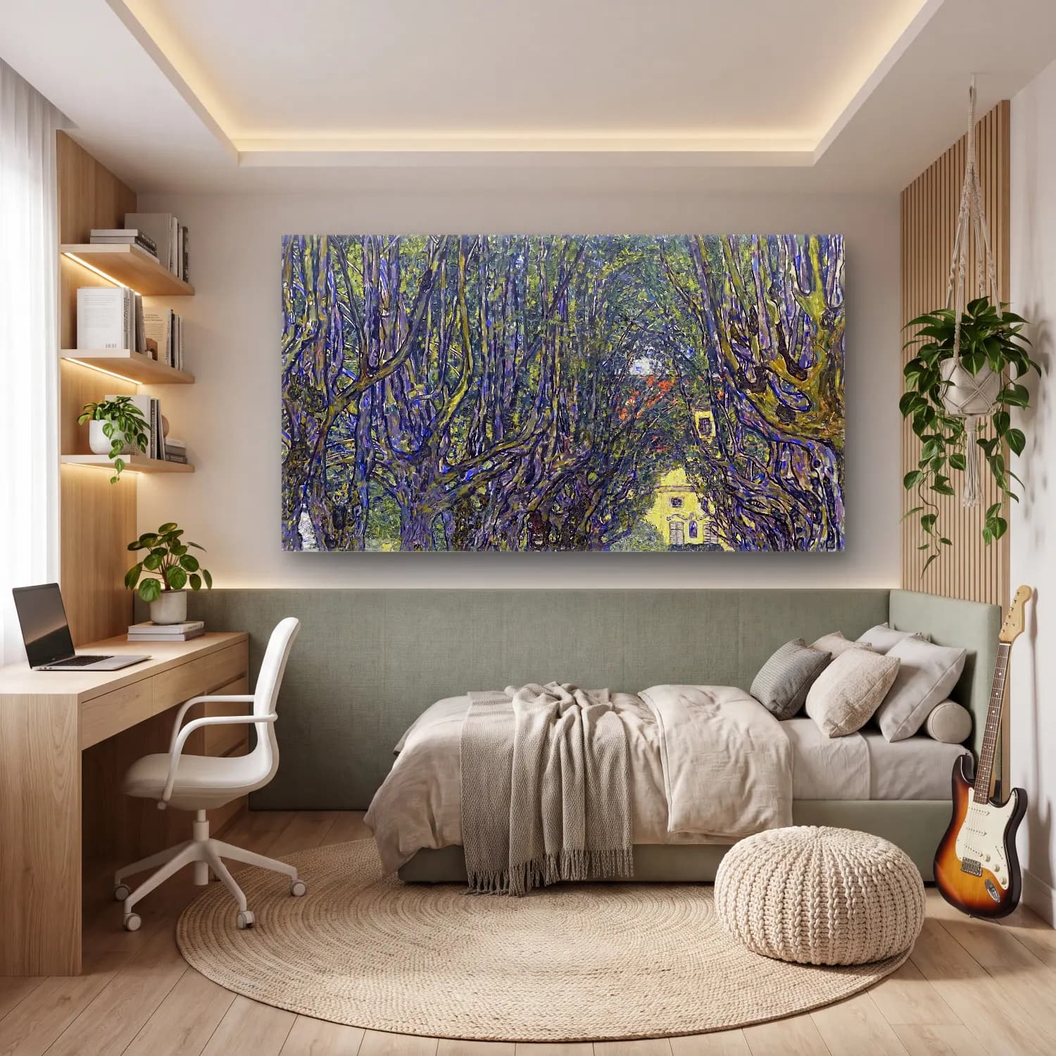 Gustav Klimt – Allee at Schloss Kammer cam tablo — genç odasında