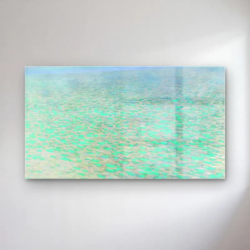Gustav Klimt – Attersee cam tablo — Gustav Klimt – Attersee — empresyonist sakin deniz ufku
