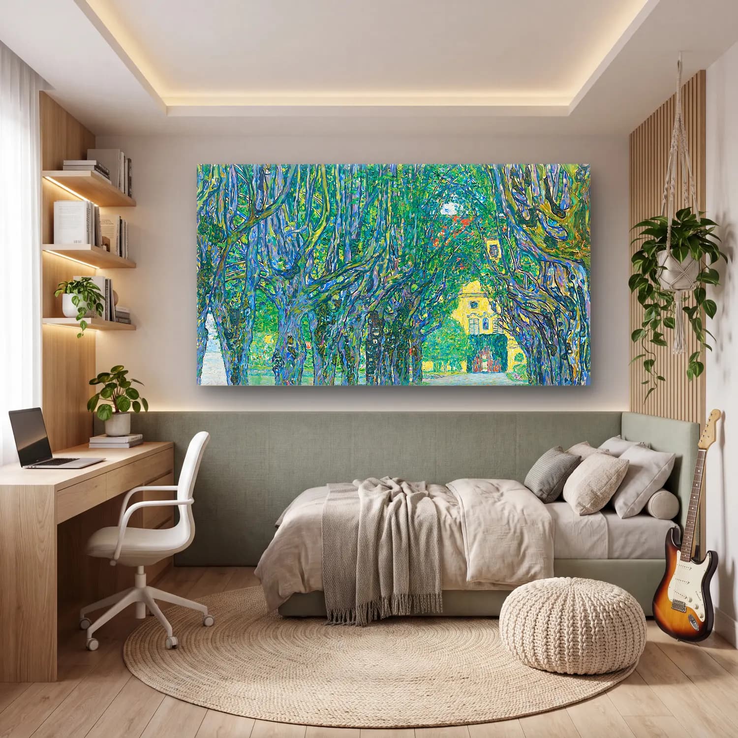 Gustav Klimt – Avenue-Gustav Klimt cam tablo — genç odasında