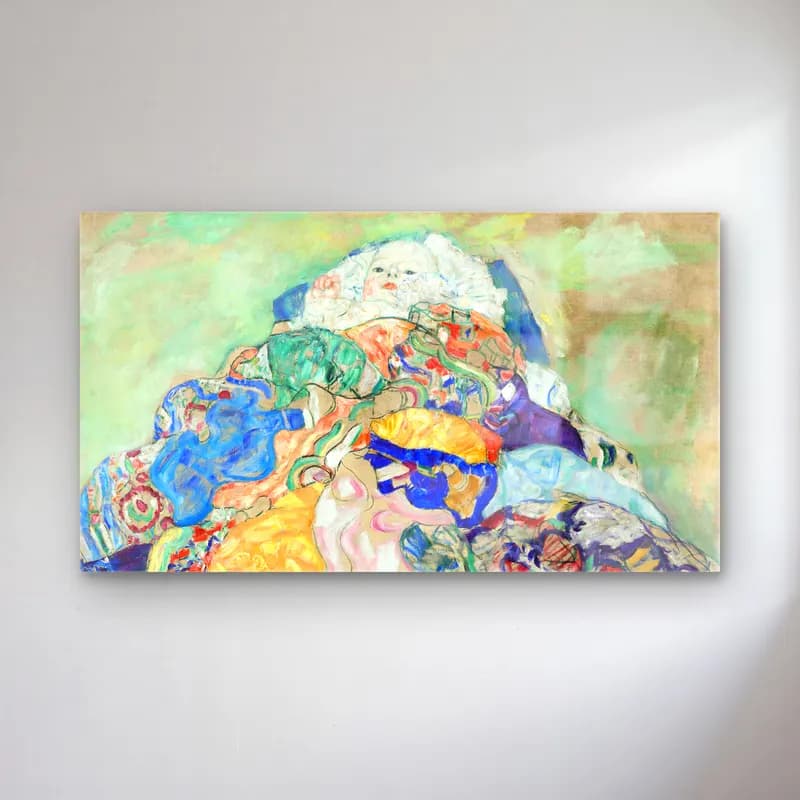 Gustav Klimt – Baby (Cradle) cam tablo — Gustav Klimt – Baby (Cradle) — modern soyut kadın portresi