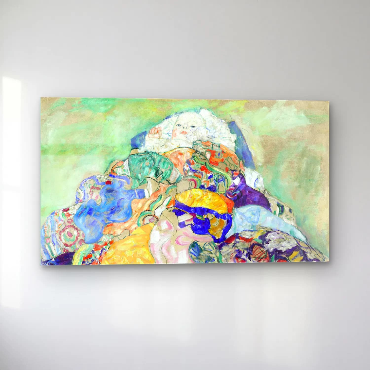 Gustav Klimt – Baby (Cradle) cam tablo — sol açıdan görünüm