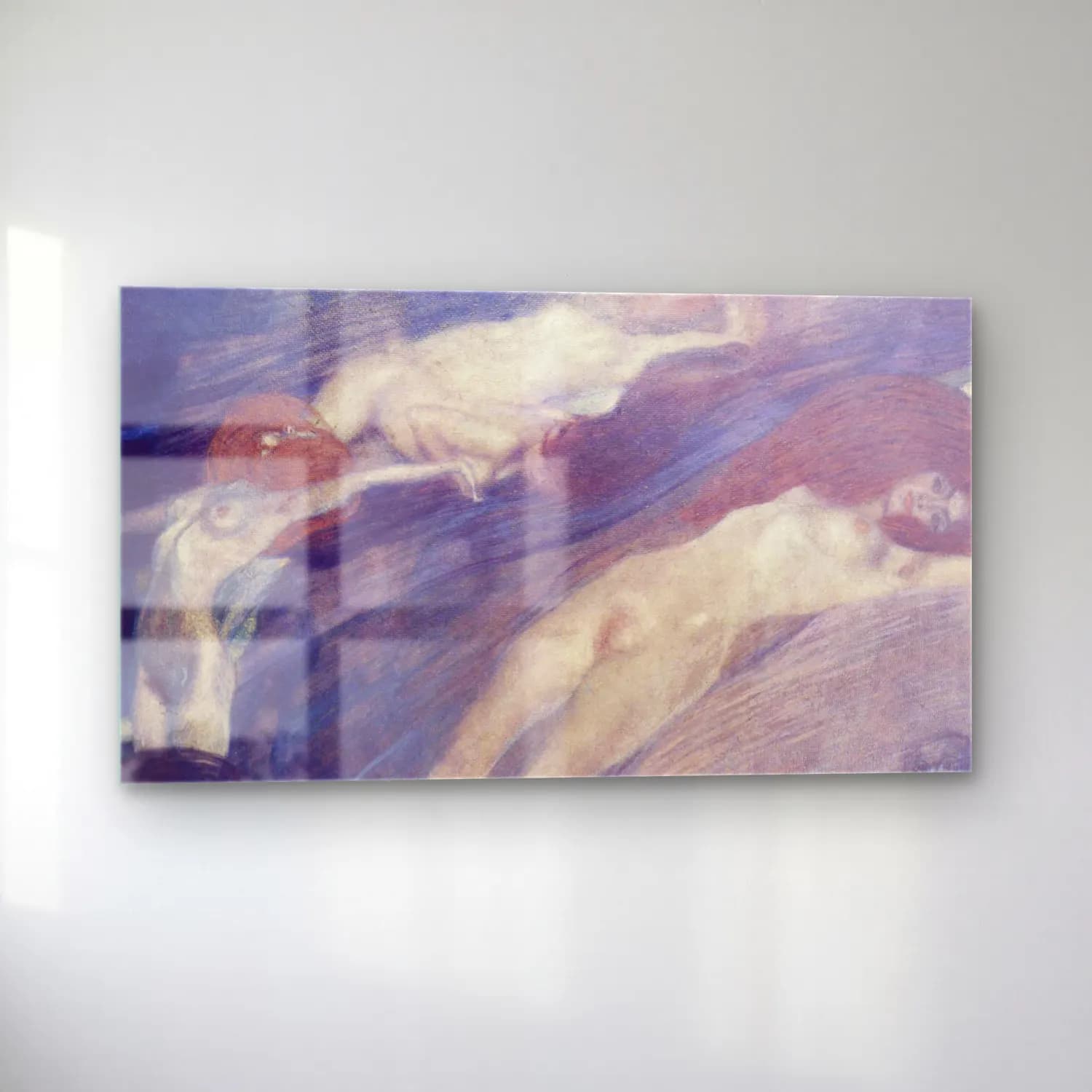 Gustav Klimt – Bewegte Wasser cam tablo — sol açıdan görünüm