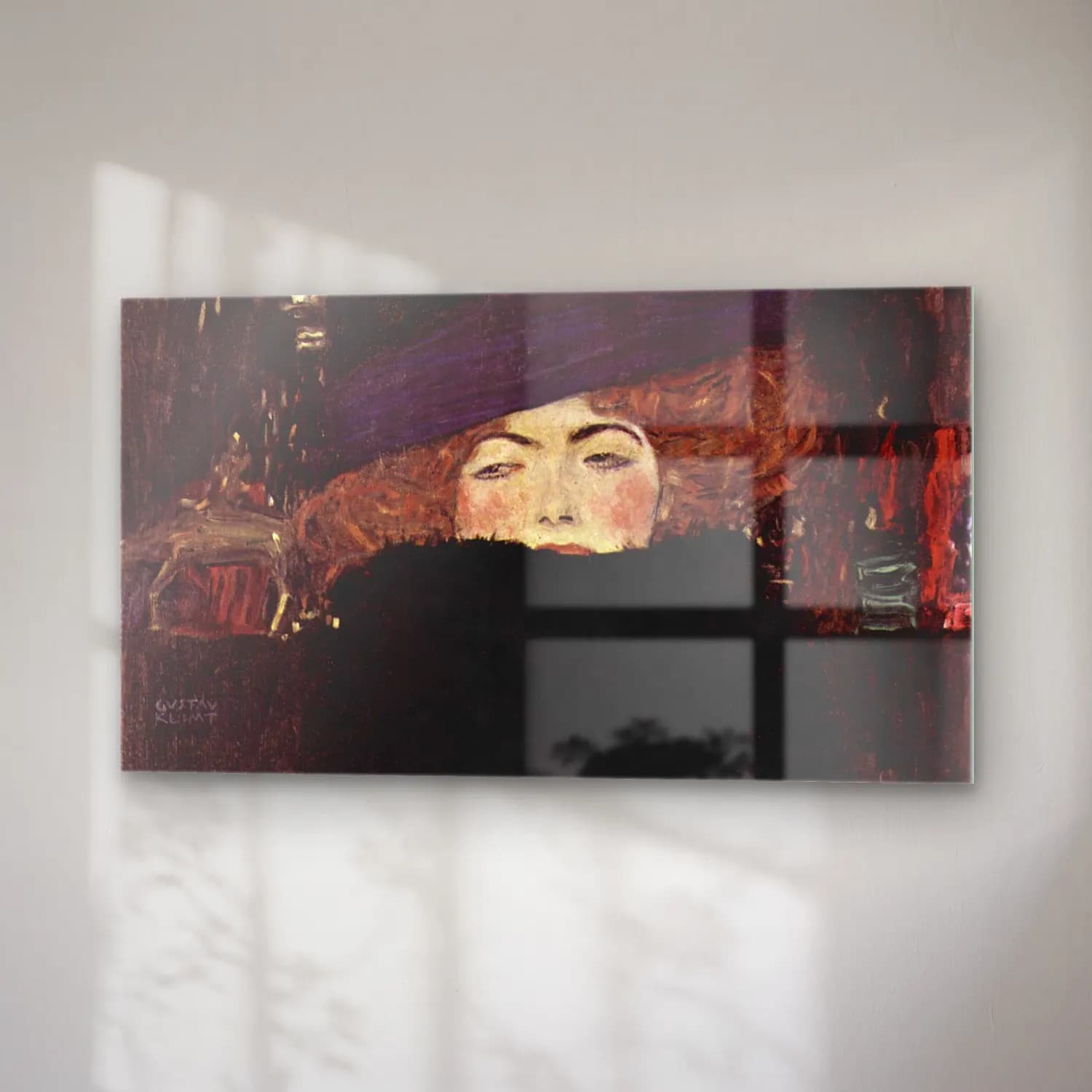 Gustav Klimt – Dame mit Hut und Federboa cam tablo — sağ açıdan görünüm