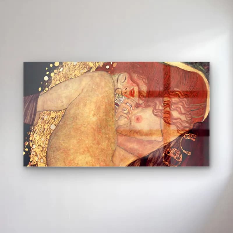 Gustav Klimt – Danae cam tablo — Gustav Klimt – Danae — empresyonist aşıklar