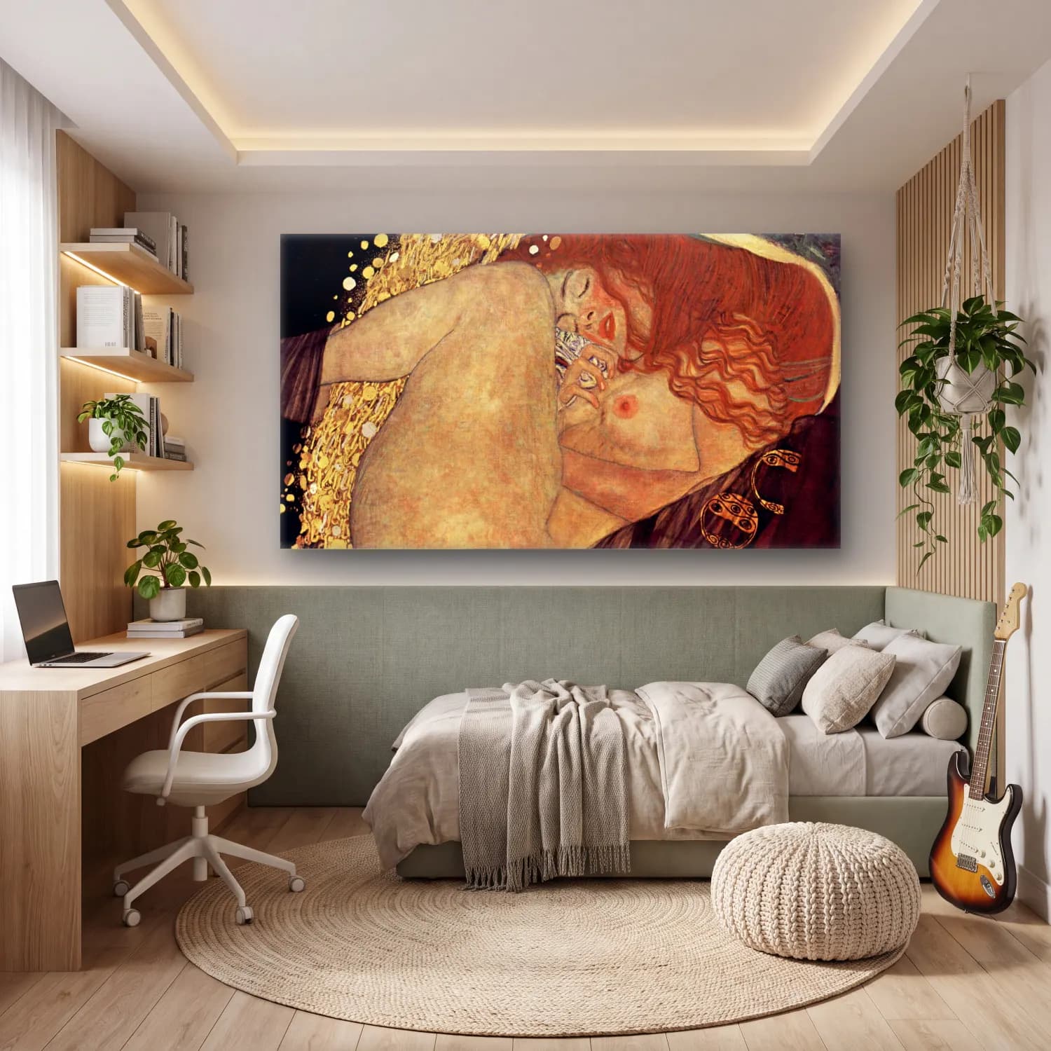 Gustav Klimt – Danae cam tablo — genç odasında