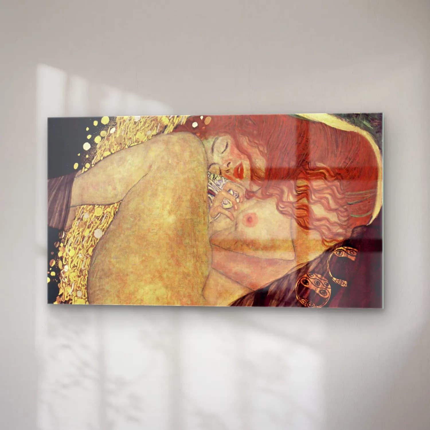 Gustav Klimt – Danae cam tablo — sağ açıdan görünüm