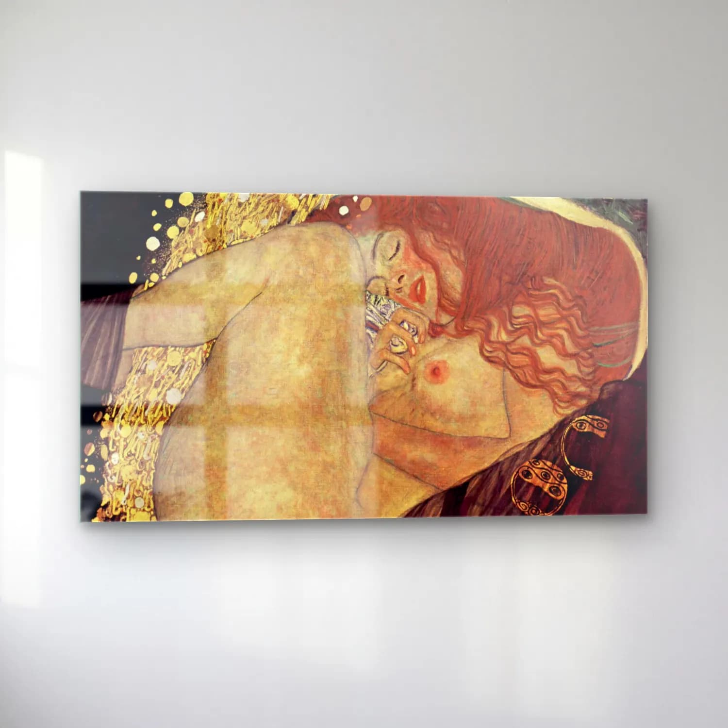 Gustav Klimt – Danae cam tablo — sol açıdan görünüm