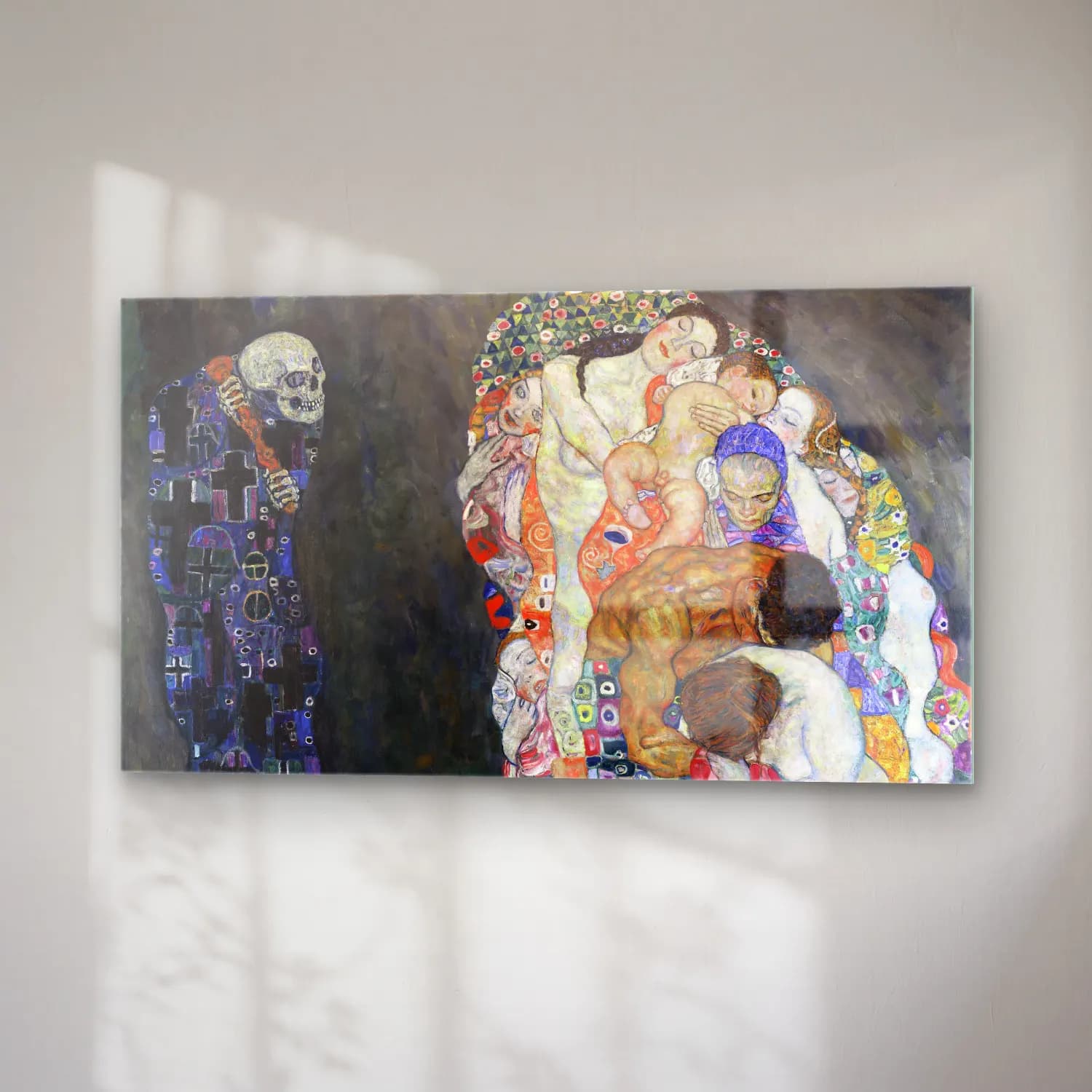 Gustav Klimt – Death and Life cam tablo — sağ açıdan görünüm