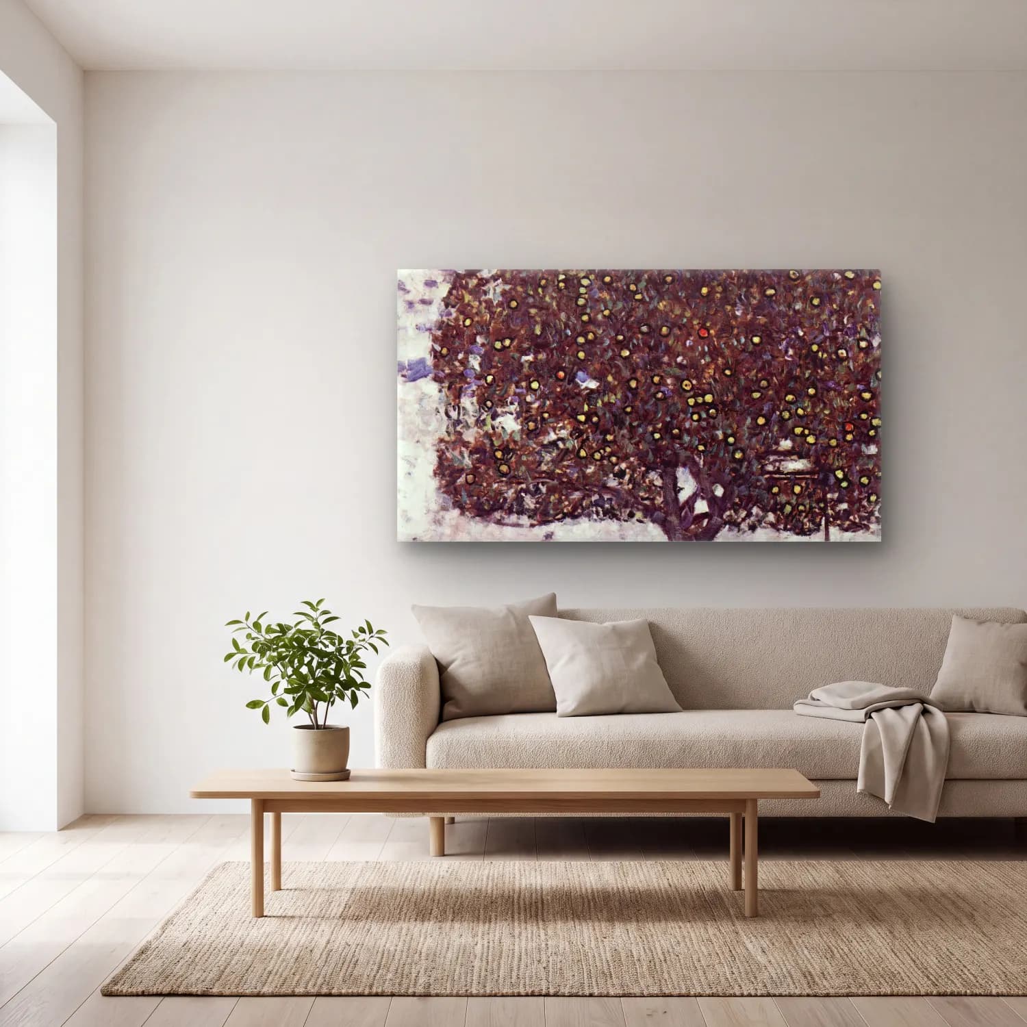 Gustav Klimt – Der Apfelbaum cam tablo — açık renk salonda