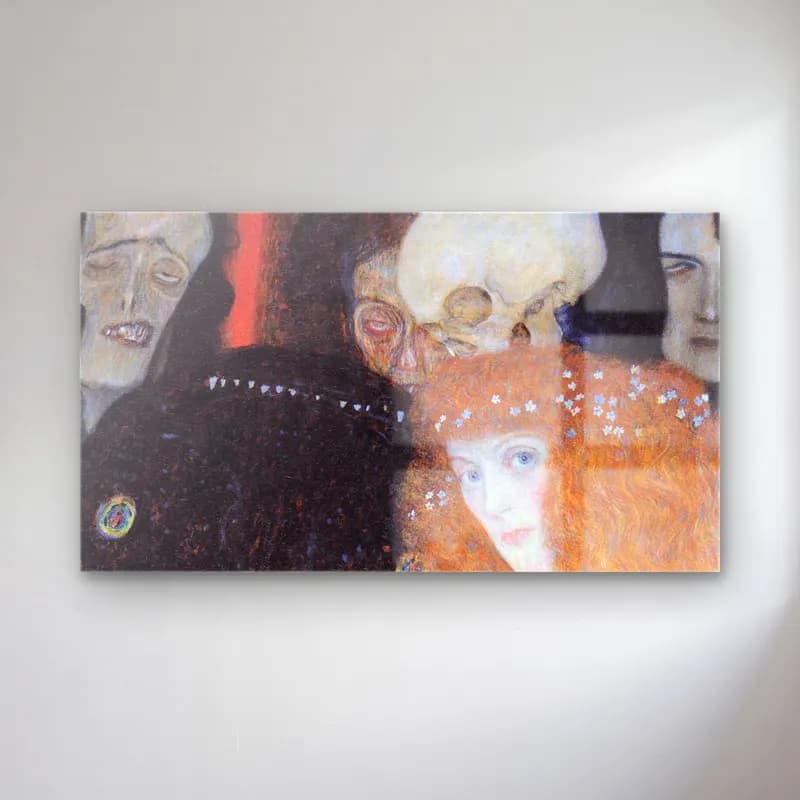 Gustav Klimt – Die Hoffnung cam tablo — Gustav Klimt – Die Hoffnung — empresyonist kadın portresi