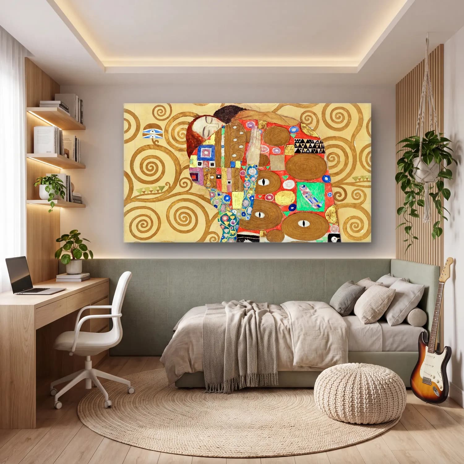 Gustav Klimt – Fulfillment cam tablo — genç odasında