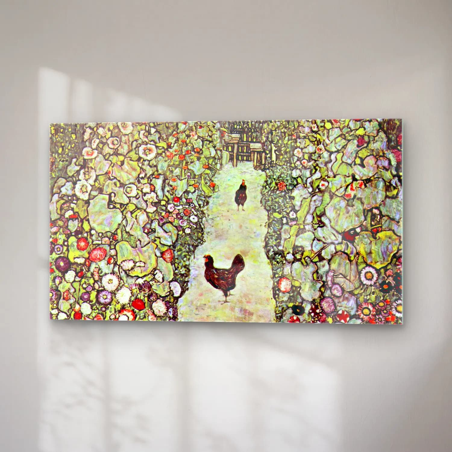 Gustav Klimt – Garden Path with Chickens cam tablo — sağ açıdan görünüm