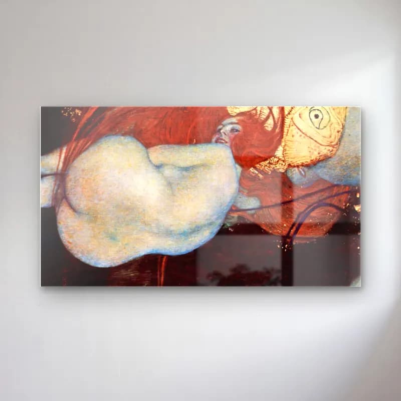 Gustav Klimt – Goldfish cam tablo — Gustav Klimt – Goldfish — empresyonist figür çalışması