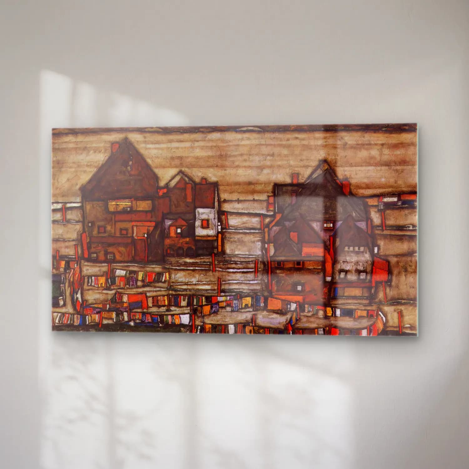 Gustav Klimt – Houses with laundry lines and suburban cam tablo — sağ açıdan görünüm