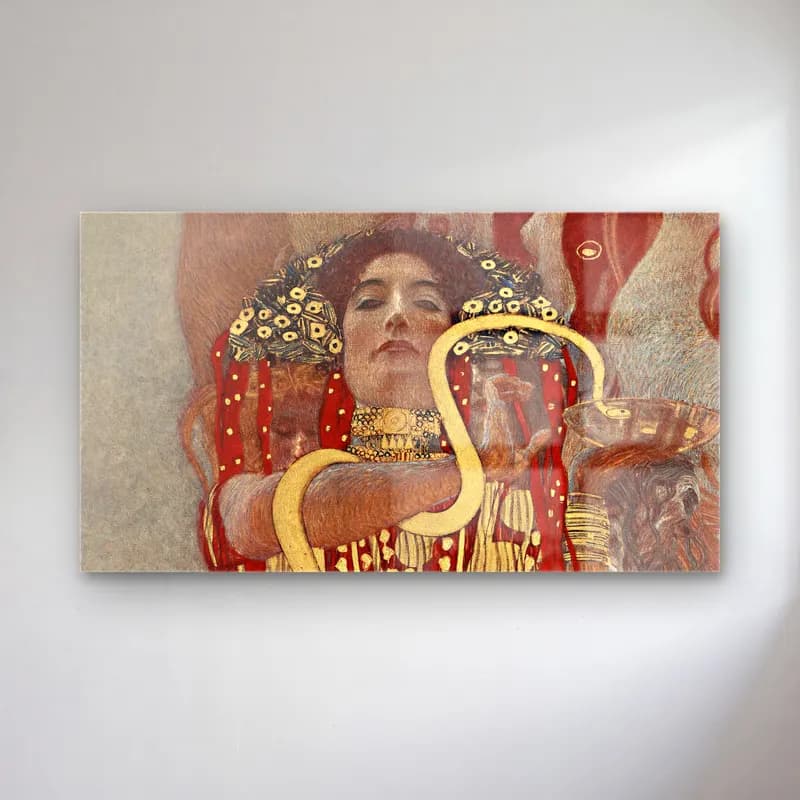 Gustav Klimt – Hygieia cam tablo — Gustav Klimt – Hygieia — yağlı boya kadın portresi