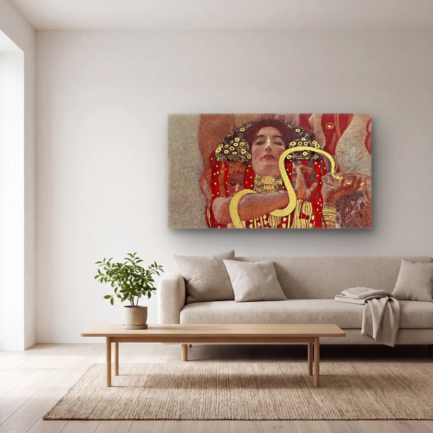 Gustav Klimt – Hygieia cam tablo — açık renk salonda