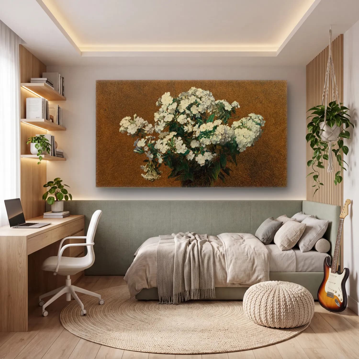 Henri Fantin-Latour – Phlox Blancs Dans Un Vase cam tablo — genç odasında