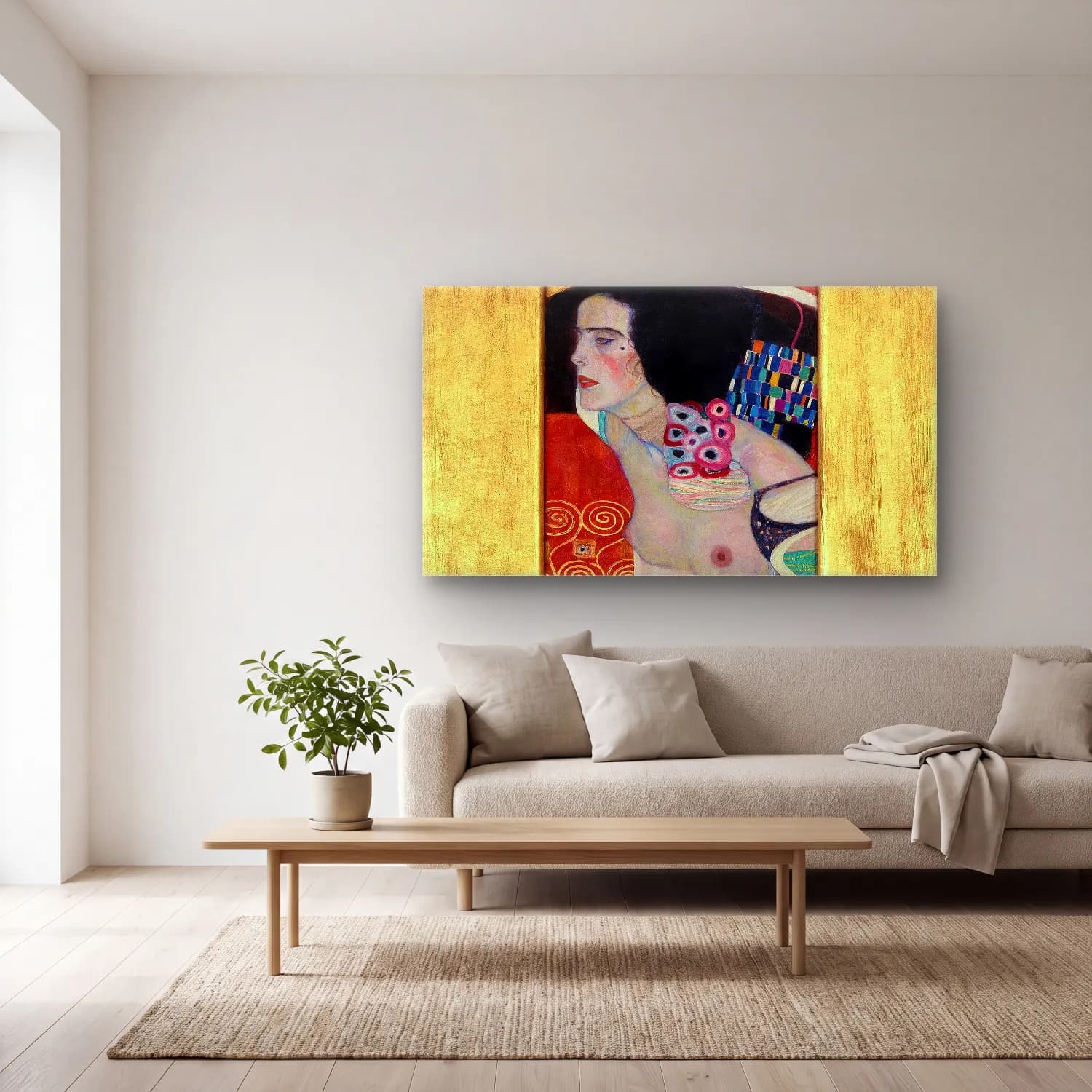Gustav Klimt – Judith II cam tablo — açık renk salonda