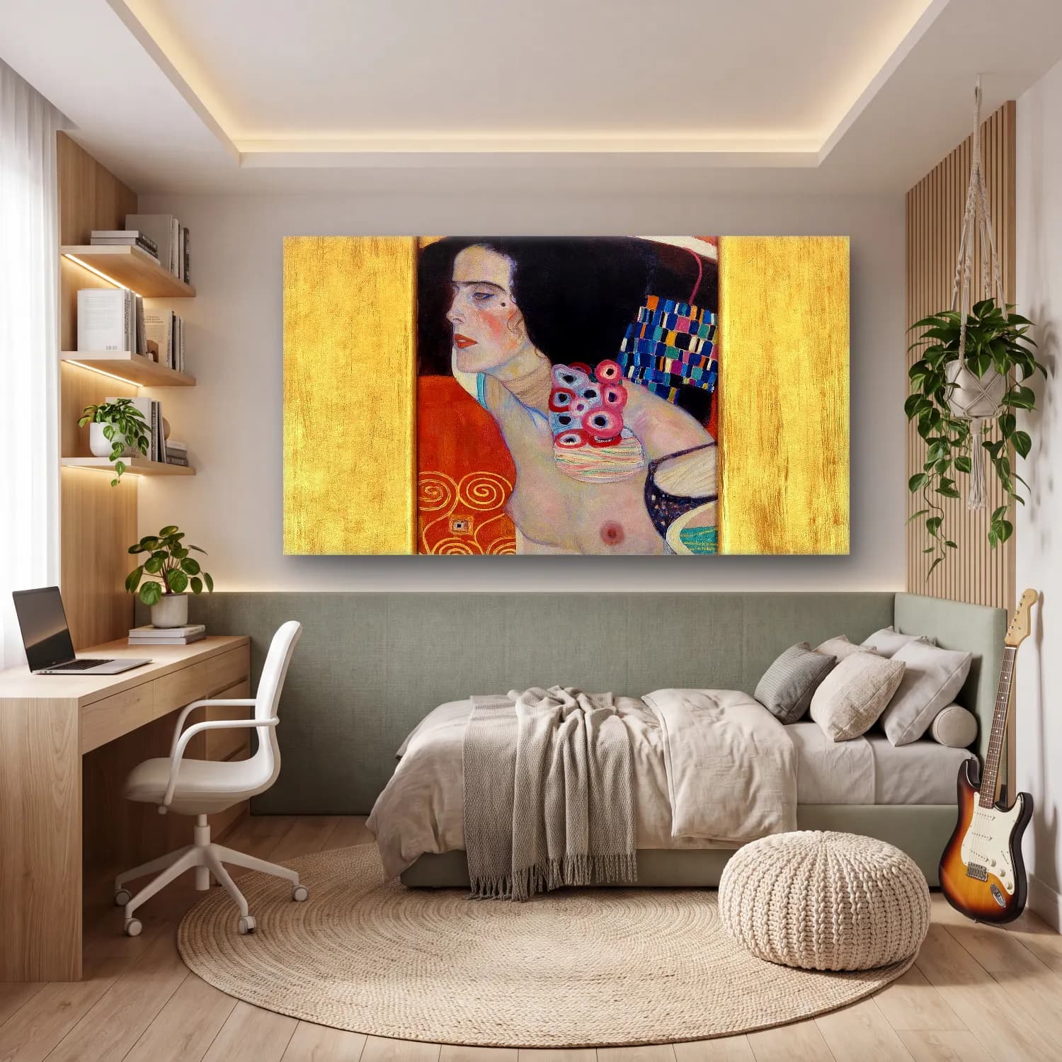 Gustav Klimt – Judith II cam tablo — genç odasında