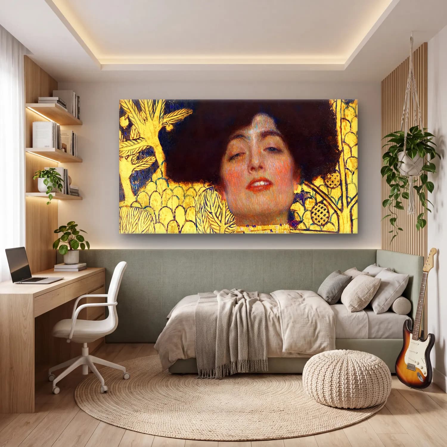 Gustav Klimt – Judith and the Head of Holofernes cam tablo — genç odasında