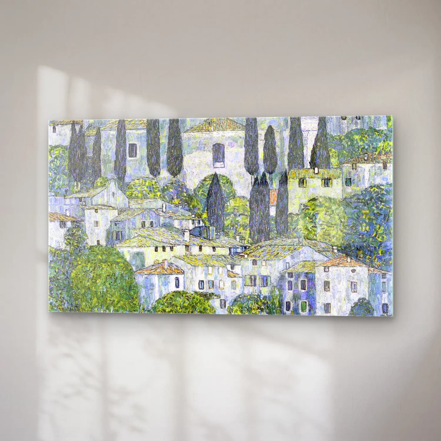 Gustav Klimt – Kirche in Cassone cam tablo — sağ açıdan görünüm