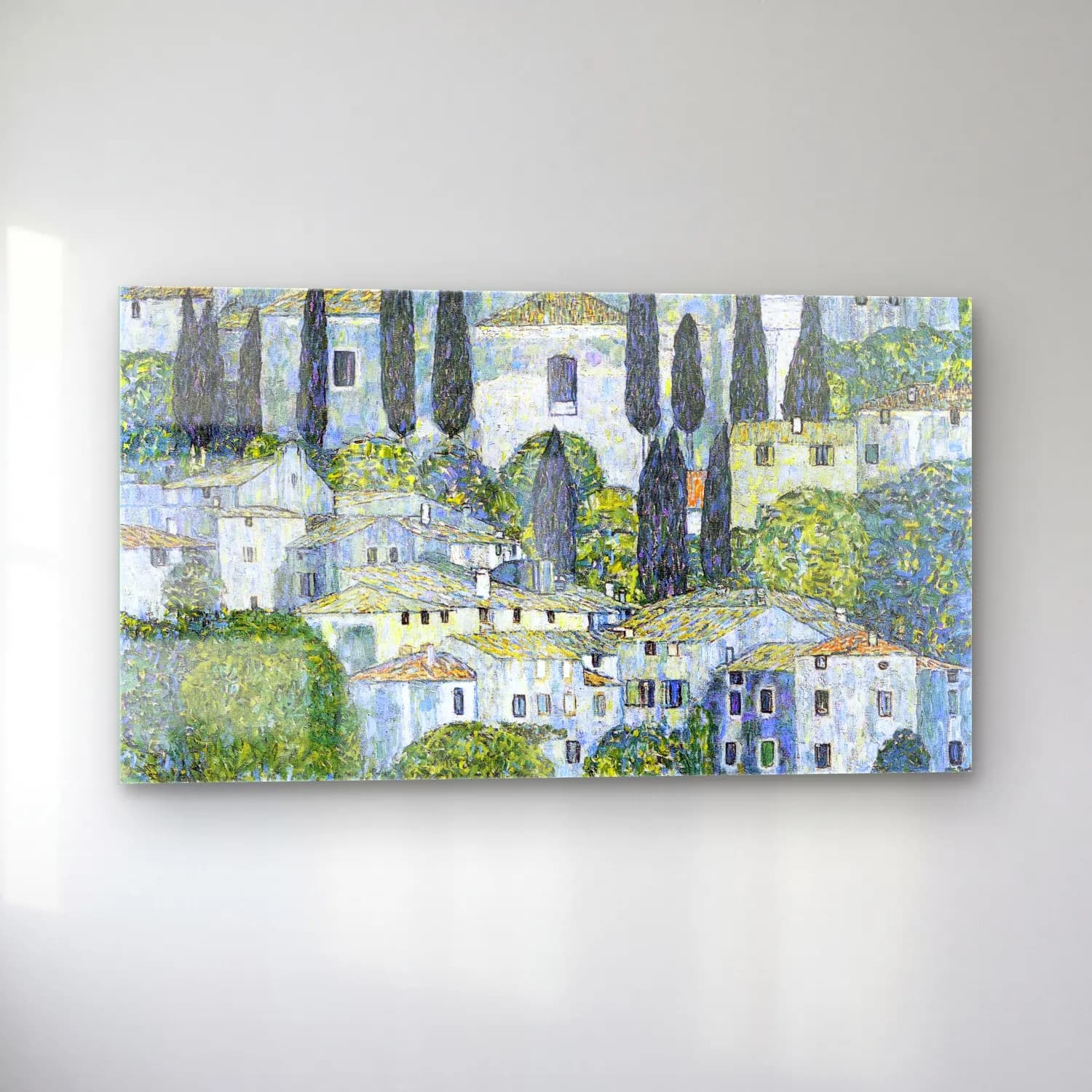 Gustav Klimt – Kirche in Cassone cam tablo — sol açıdan görünüm