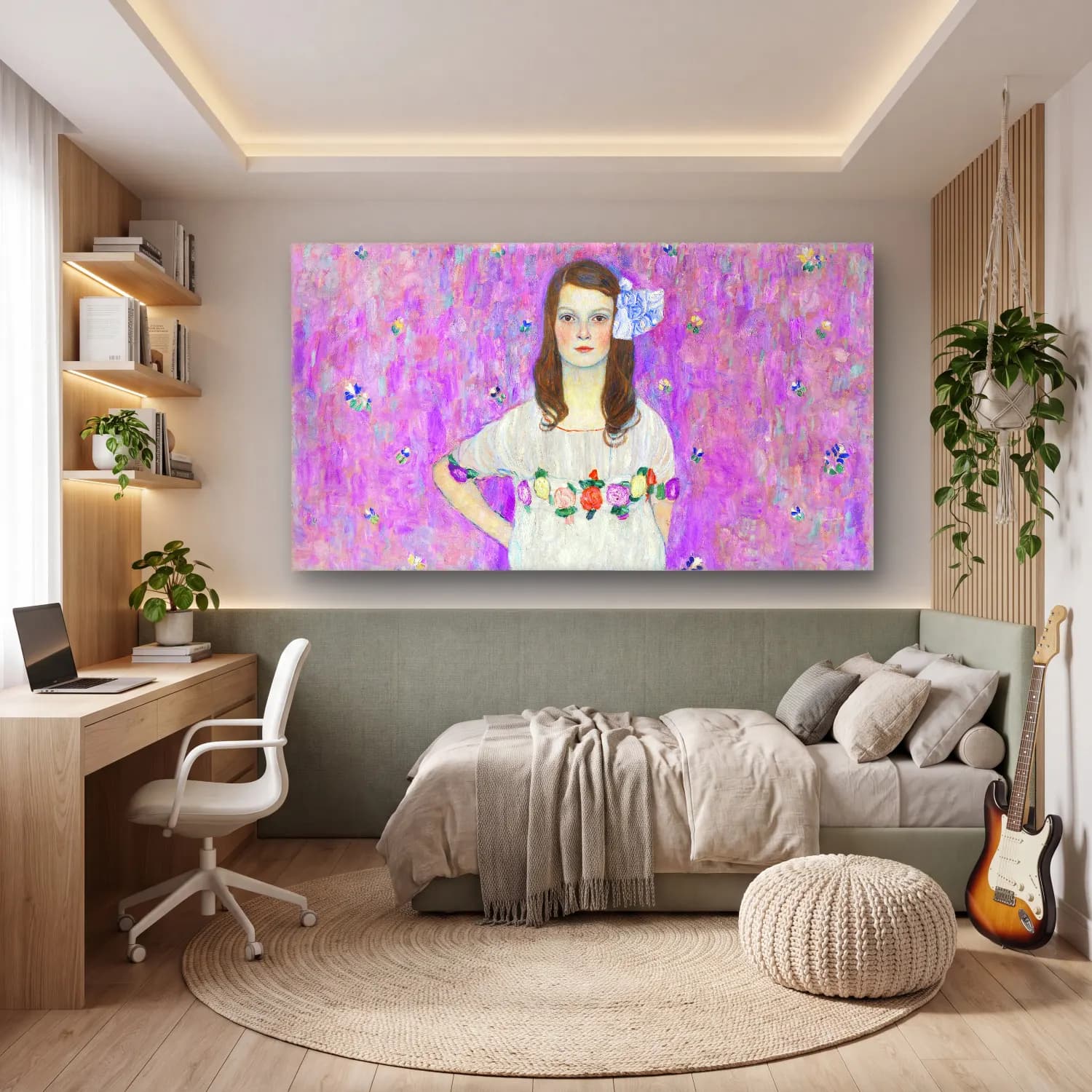Gustav Klimt – Mäda Primavesi cam tablo — genç odasında