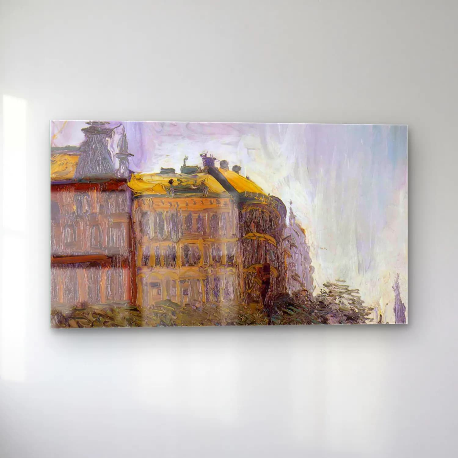 Gustav Klimt – On the Danube Canal cam tablo — sol açıdan görünüm