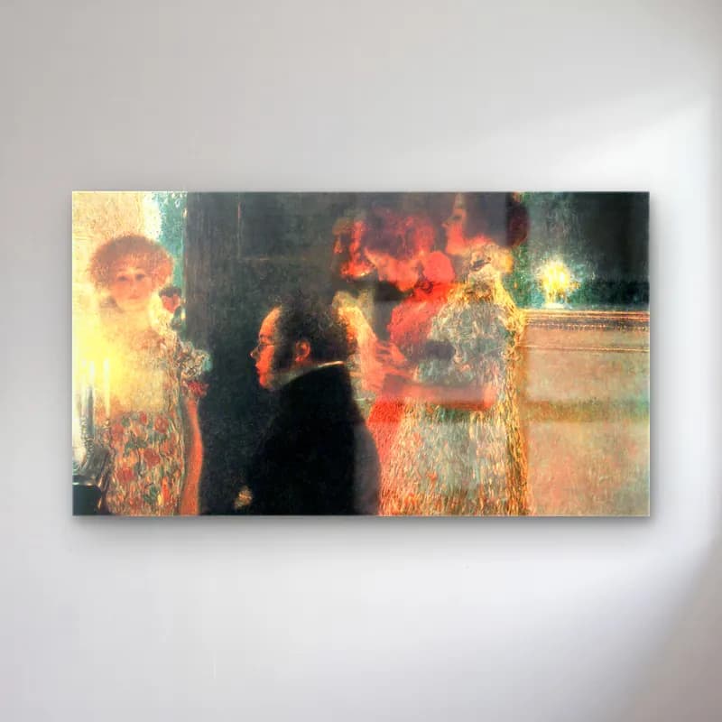 Gustav Klimt – Schubert at the Piano II cam tablo — Gustav Klimt – Schubert at the Piano II — empresyonist aşıklar