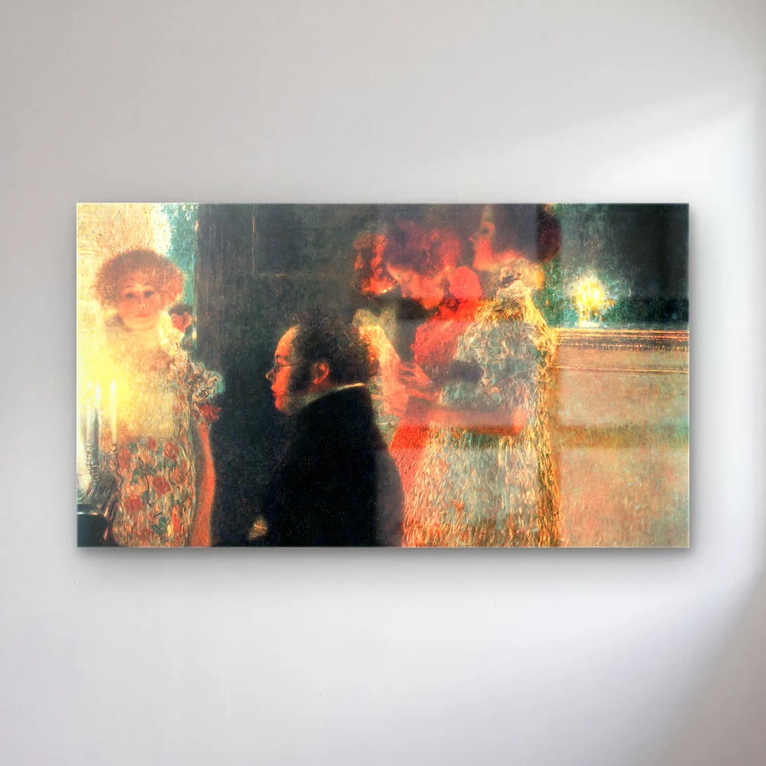 Gustav Klimt – Schubert at the Piano II cam tablo — Gustav Klimt – Schubert at the Piano II — empresyonist aşıklar