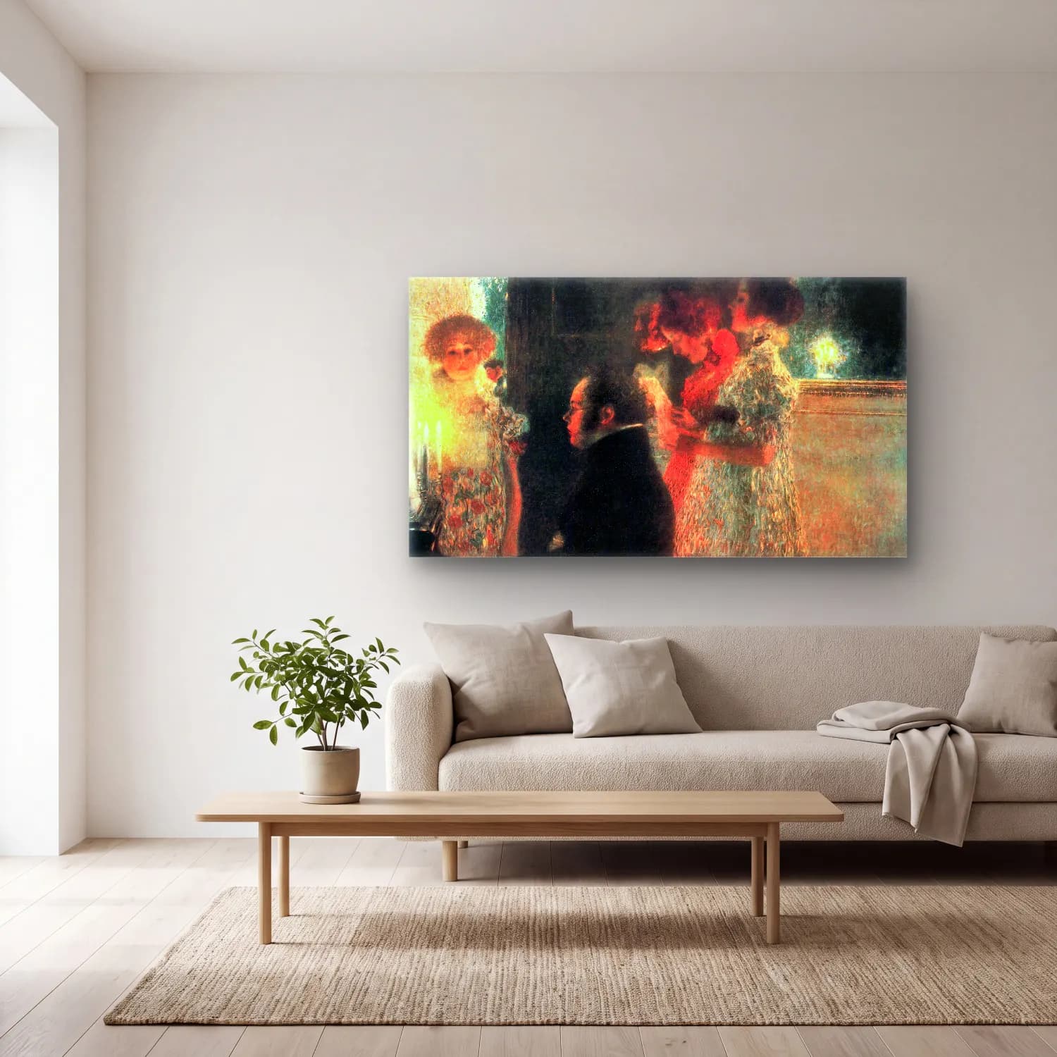 Gustav Klimt – Schubert at the Piano II cam tablo — açık renk salonda