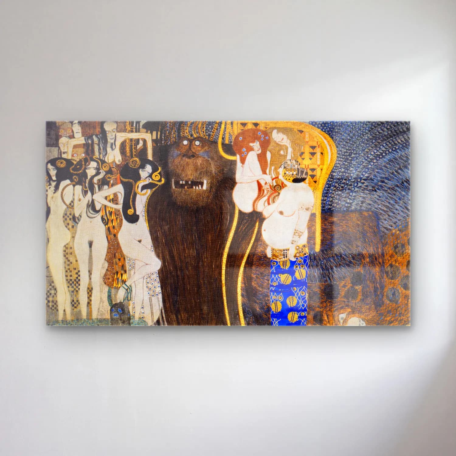 Gustav Klimt – The Hostile Powers cam tablo — Gustav Klimt – The Hostile Powers — modern soyut mitolojik sahne